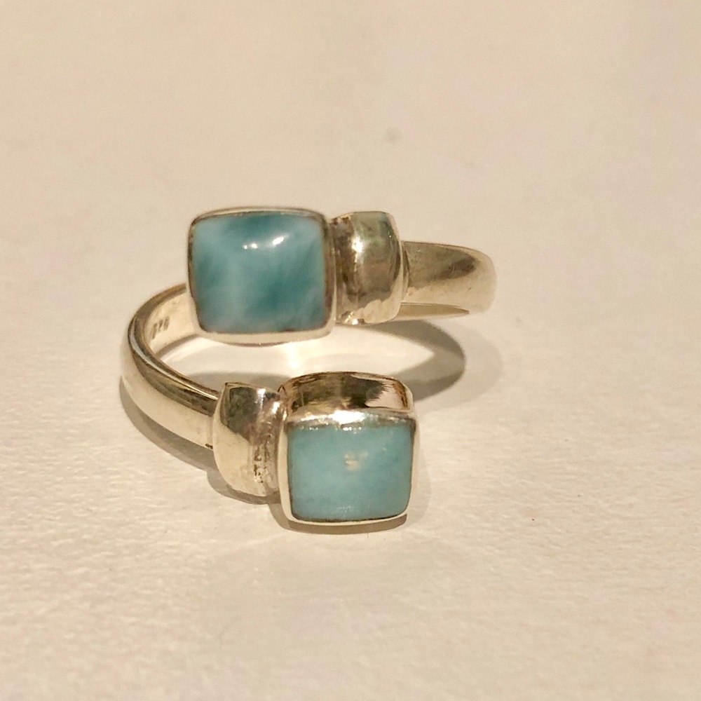 SOLD Dominican Larimar Adjustable ring